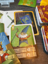 Load image into Gallery viewer, A close up on the gnome card with transparent braille on it.