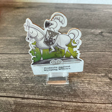 Load image into Gallery viewer, The white knight with transparent braille on it