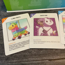 Load image into Gallery viewer, A picture of 2 cards face up. The text of the card is in transparent braille on the cards.