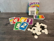 Load image into Gallery viewer, The game with replacement tokens for the black tokens. All the cards have transparent braille on them.