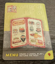 Load image into Gallery viewer, Menu card with transparent braille describing it's function