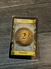 Load image into Gallery viewer, A close up on a sleeved silver card with a transparent braille sticker on it