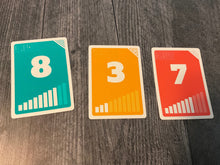 Load image into Gallery viewer, The different number cards are shown with transparent braille