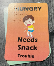 Load image into Gallery viewer, A close up of the hungry trouble card.