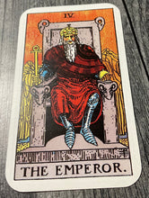 Load image into Gallery viewer, A close up of the brailled emperor card