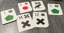 Load image into Gallery viewer, A picture of some of the rook cards including the rook itself, a black 14 and more.