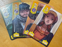 Load image into Gallery viewer, Close up on noble cards showing braille stickers on the cards.