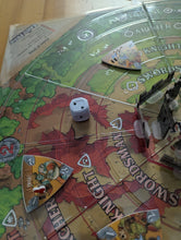 Load image into Gallery viewer, A picture of the board with tokens and the replacement tactile dice.