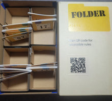 Load image into Gallery viewer, Top down of the box showing how the filing cabinets fit into the box.