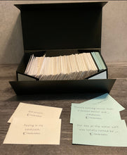 Load image into Gallery viewer, A picture of the box along with the cards in front of it
