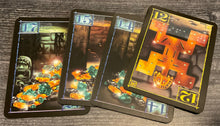 Load image into Gallery viewer, The cards 17, 15, 14 and a 12 artifact. Transparent braille is on all 4 cards.
