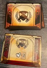 Load image into Gallery viewer, close up on some honors cards. Honors is written on the back and the function of the card is written on the front in braille
