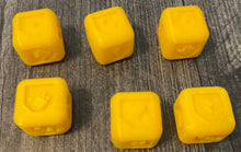 Load image into Gallery viewer, 3d printed braille dice with different shapes for the different sides.
